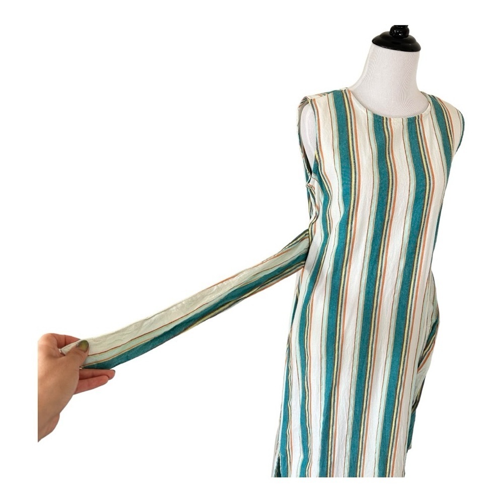 Boho Multicolor Stripe Sleeveless Summer Maxi Dress Medium 🔥 - Picture 4 of 12